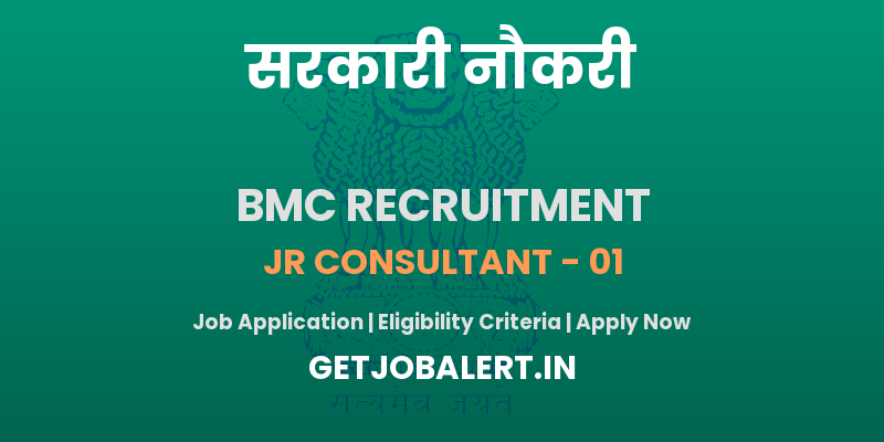 BMC Jr Consultant Recruitment 2025 - Apply Offline for 01 Posts