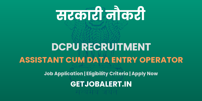 DCPU Chennai Assistant cum Data Entry Operator (DEO) Recruitment 2025 - Apply Offline