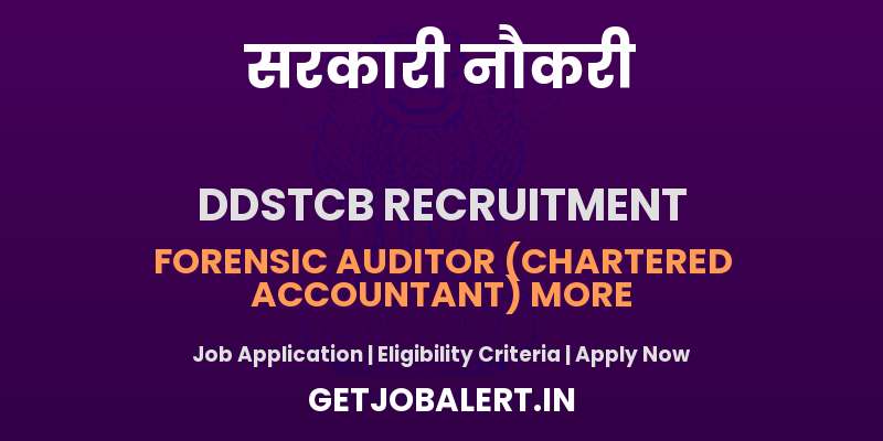 DDStCB Forensic Auditor Recruitment 2025 - Apply Online