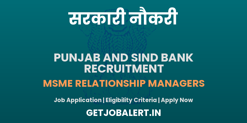 Punjab and Sind Bank MSME Relationship Manager Recruitment 2025 - Apply Online for 30 Posts