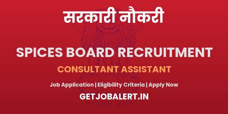 Spices Board Consultant Recruitment 2025 - Apply Online for 01 Posts