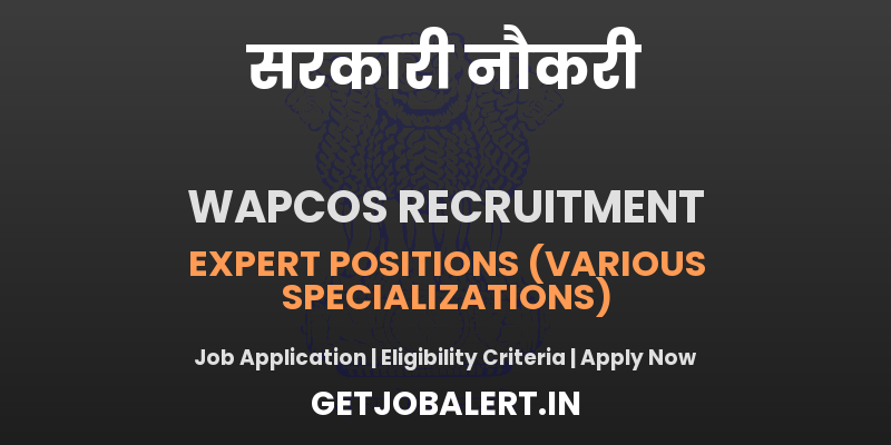 WAPCOS Expert Recruitment 2025 - Apply Offline for Various Posts