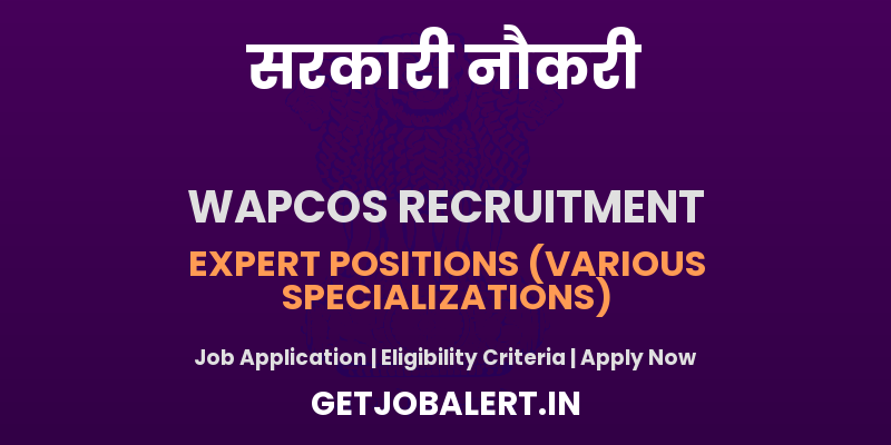 WAPCOS Expert Recruitment 2025 - Apply Offline for Various Posts