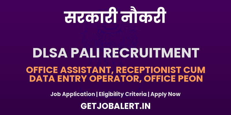DLSA Pali Recruitment 2025 - Apply Offline for 07 Office Assistant, DEO, Other Posts