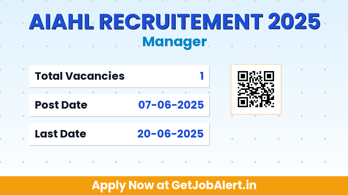 AIAHL Manager Recruitment 2025 - Apply Offline for 01 Posts