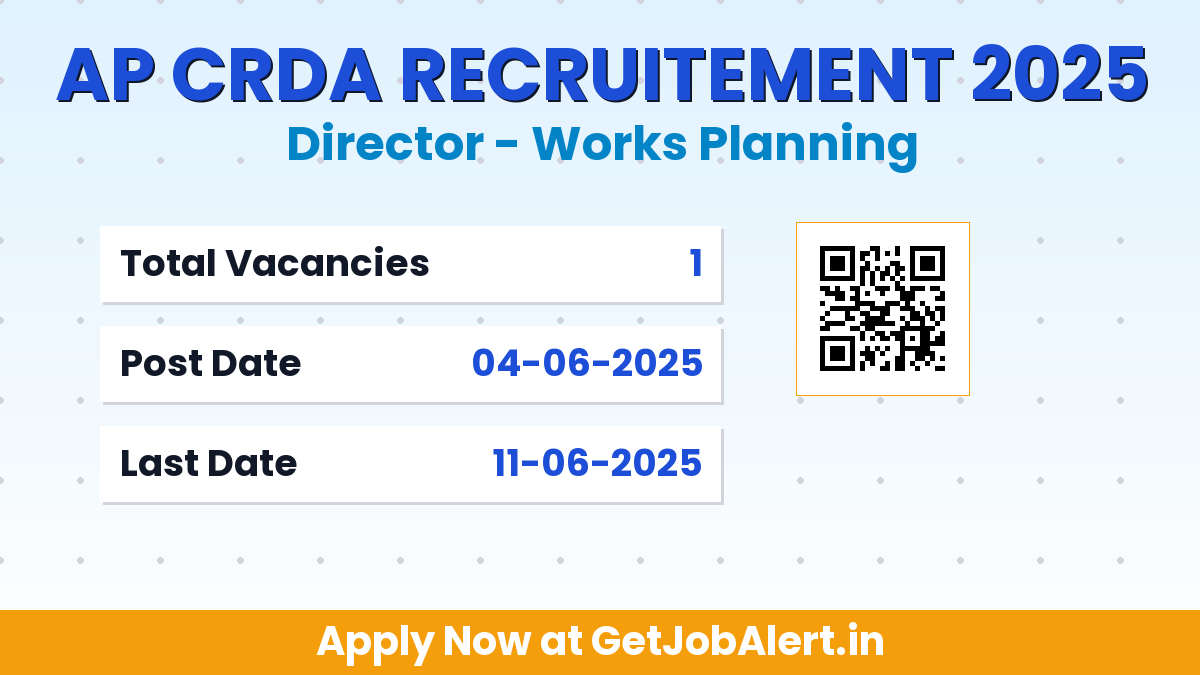AP CRDA Director Recruitment 2025 - Apply Online for 01 Posts