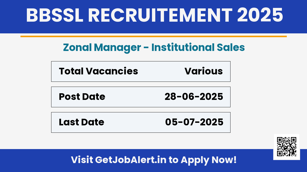 BBSSL Zonal Manager Recruitment 2025 - Apply Offline