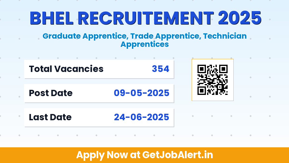 BHEL Apprentice Recruitment 2025 - Apply Offline for 354 Graduate, Trade, Technician Apprentice Posts Before June 24
