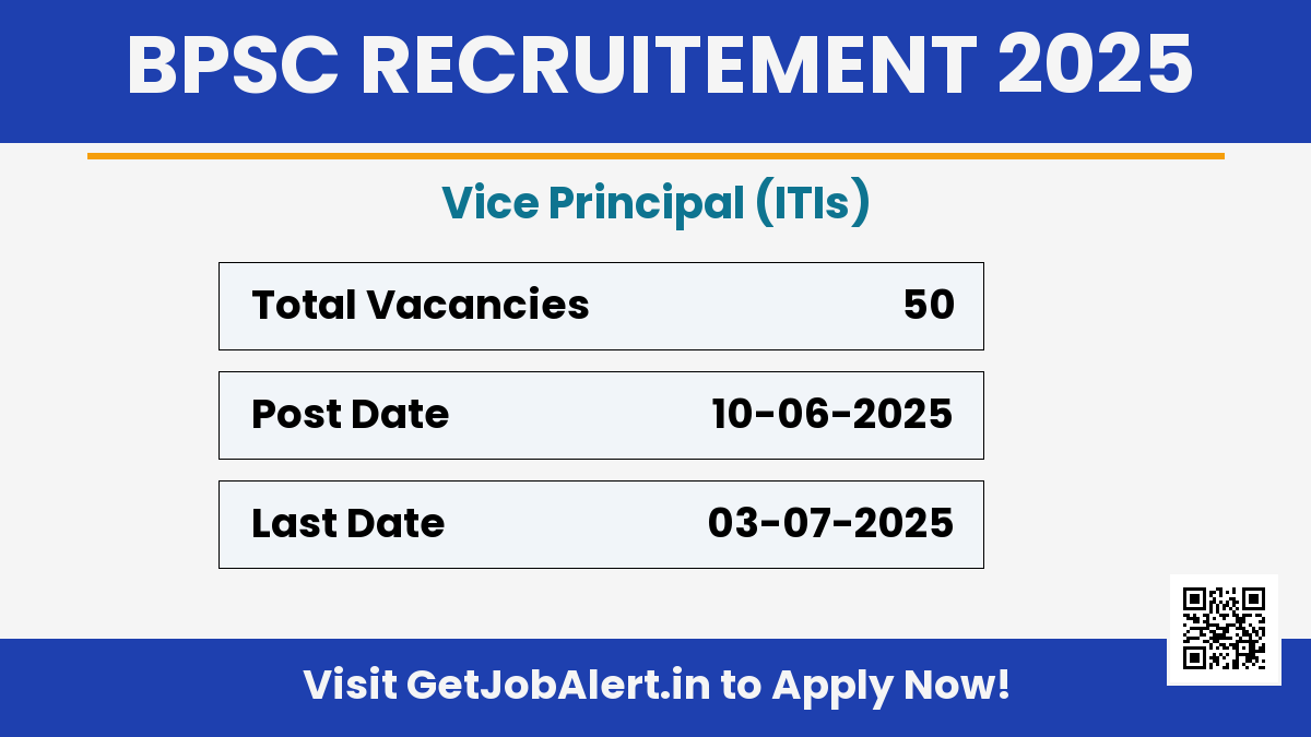 Bihar BPSC Vice Principal Recruitment 2025 - Apply Online for 50 Posts