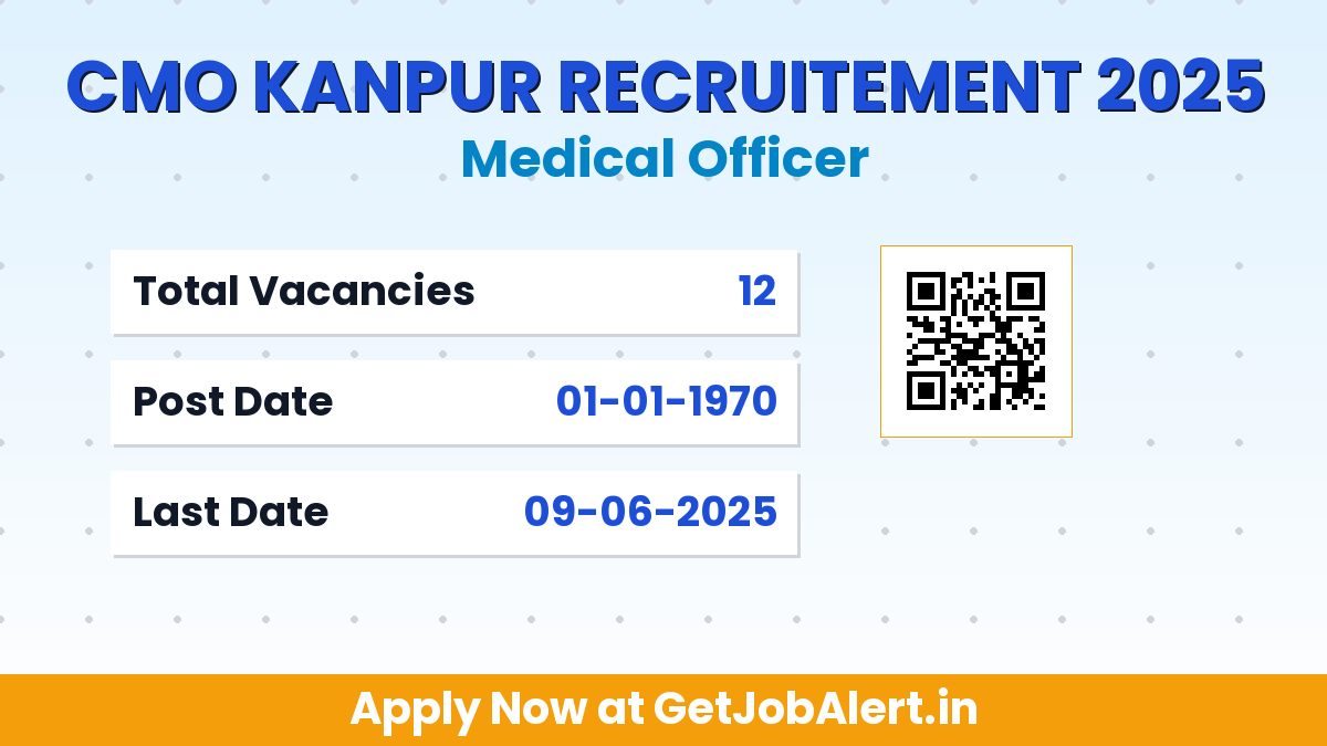 CMO Kanpur Medical Officer Recruitment 2025 - Apply Offline for 12 Posts Before June 09