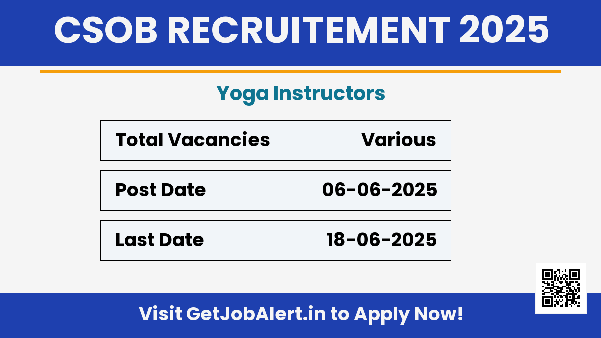 Civil Surgeon Office Bokaro Yoga Instructors Recruitment 2025 - Walk in for 2025 Posts