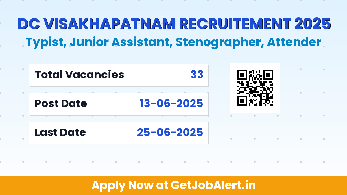 District Court Visakhapatnam Recruitment 2025 - Apply Offline for 33 Typist, Stenographer and Other Posts