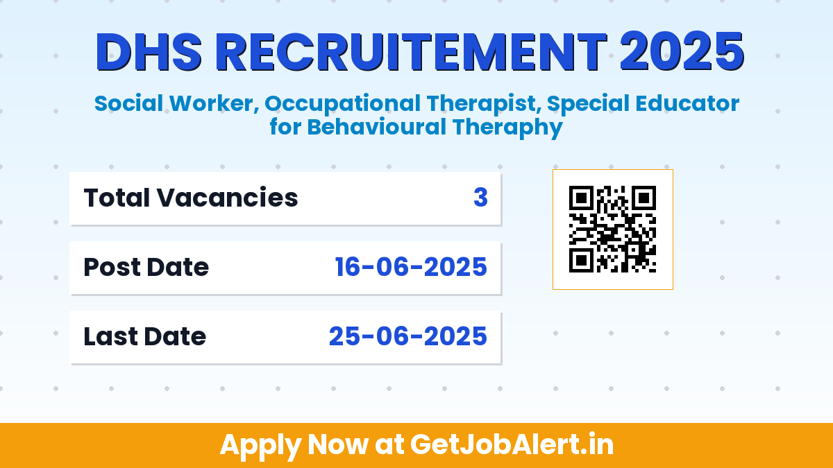 DHS Salem Recruitment 2025 - Apply Offline 03 Social Worker, Occupational Therapist and Other Posts