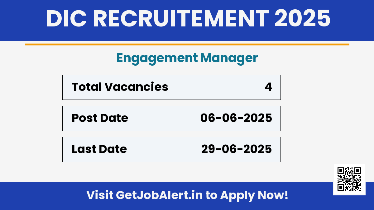 Digital India Corporation Engagement Manager Recruitment 2025 - Apply Online for 04 Posts