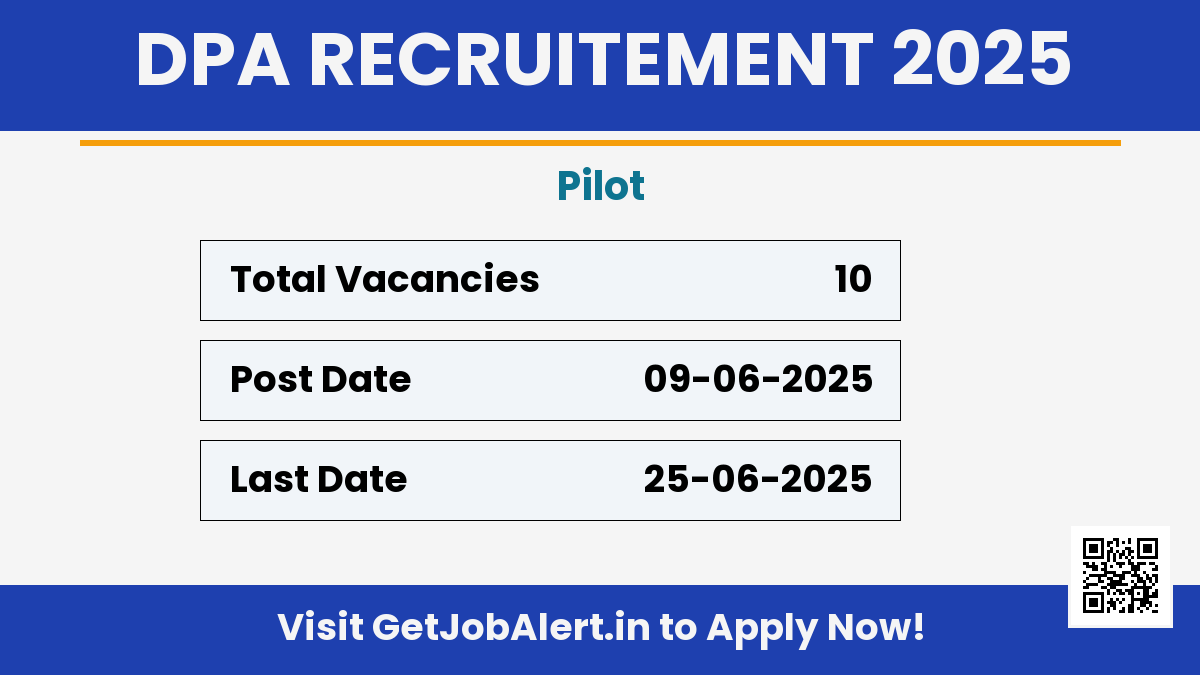 Deendayal Port Authority Pilot Recruitment 2025 - Walk in for 10 Posts