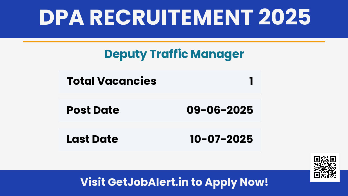 Deendayal Port Authority Deputy Traffic Manager Recruitment 2025 - Apply Online