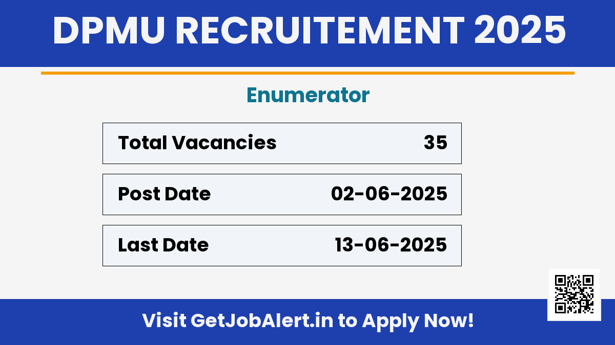 DPMU Kalahandi Enumerator Recruitment 2025 - Apply Offline for 35 Posts