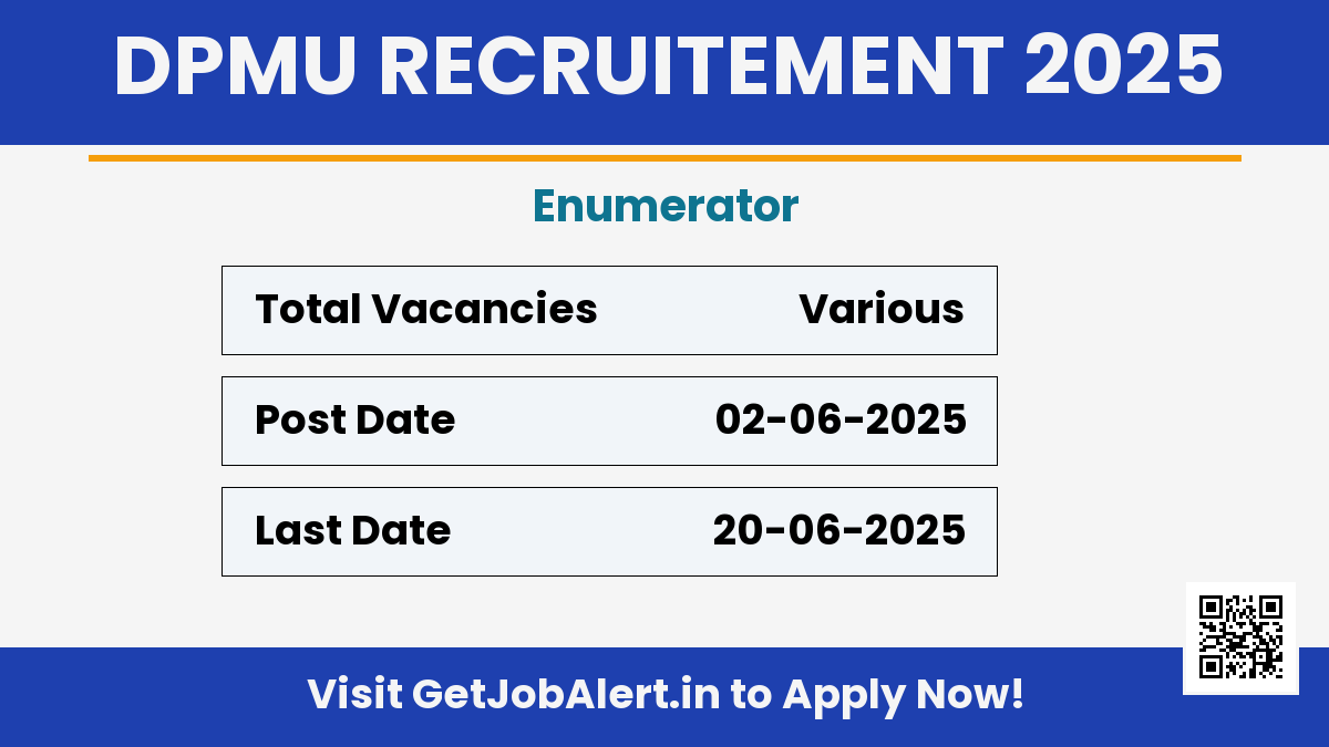 DPMU Kandhamal Enumerator Recruitment 2025 - Apply Offline
