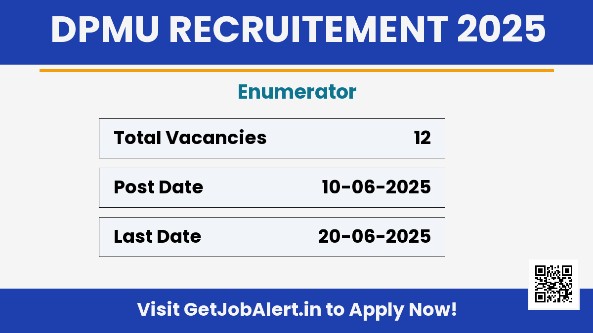 DPMU Boudh Enumerator Recruitment 2025 - Apply Offline for 12 Posts