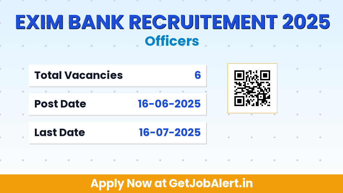 Exim Bank Officer Recruitment 2025 - Apply Online for 06 Posts