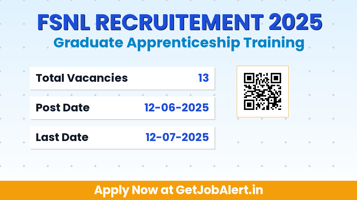 FSNL Graduate Apprentices Recruitment 2025 - Apply Online for 13 Posts