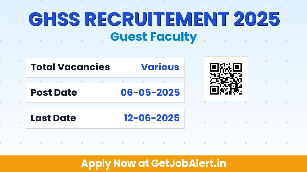 GHSS Kenadhipa Guest Faculty Recruitment 2025 - Apply Offline