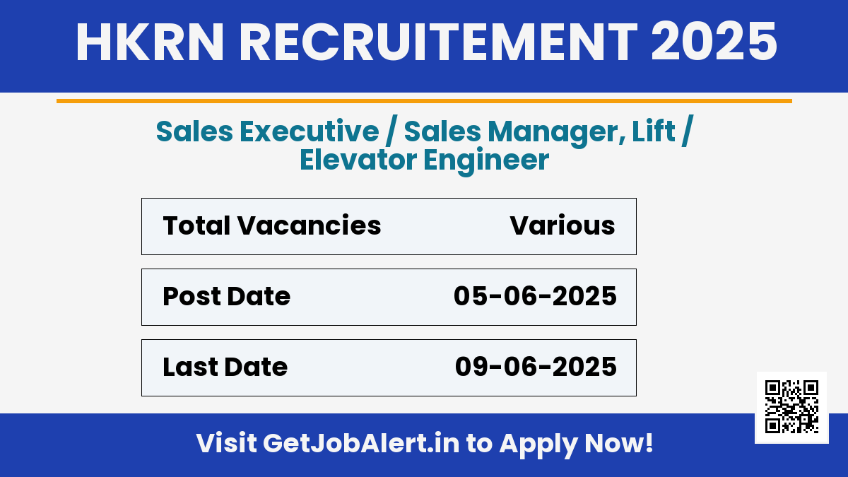 HKRN Recruitment 2025 - Apply Online
