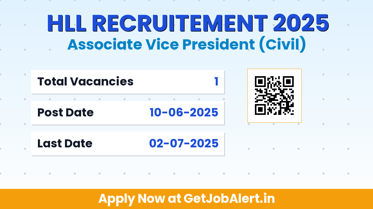 HLL Associate Vice President Recruitment 2025 - Apply Online for 01 Posts