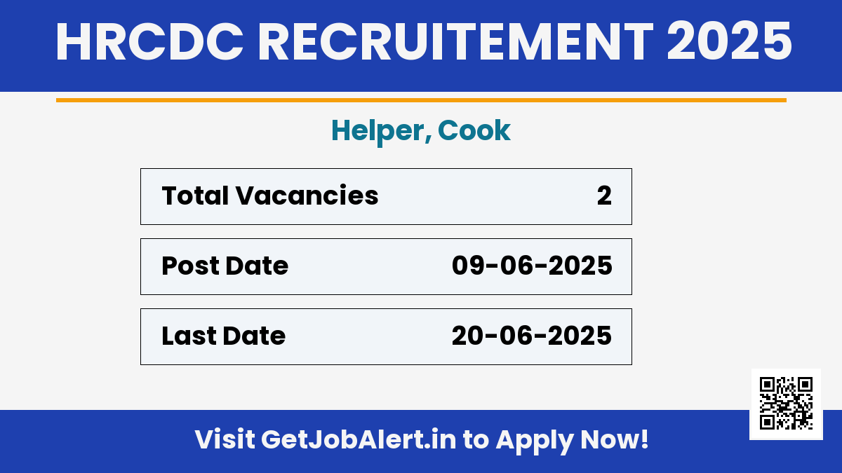 HRCDC Ambikapur Recruitment 2025 - Apply Offline for 02 Helper, Cook Posts