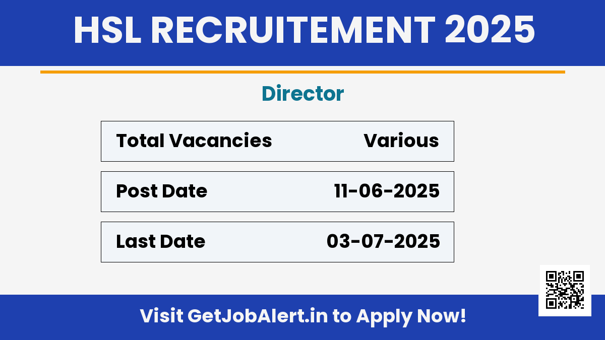 Hindustan Shipyard Director Recruitment 2025 - Apply Online