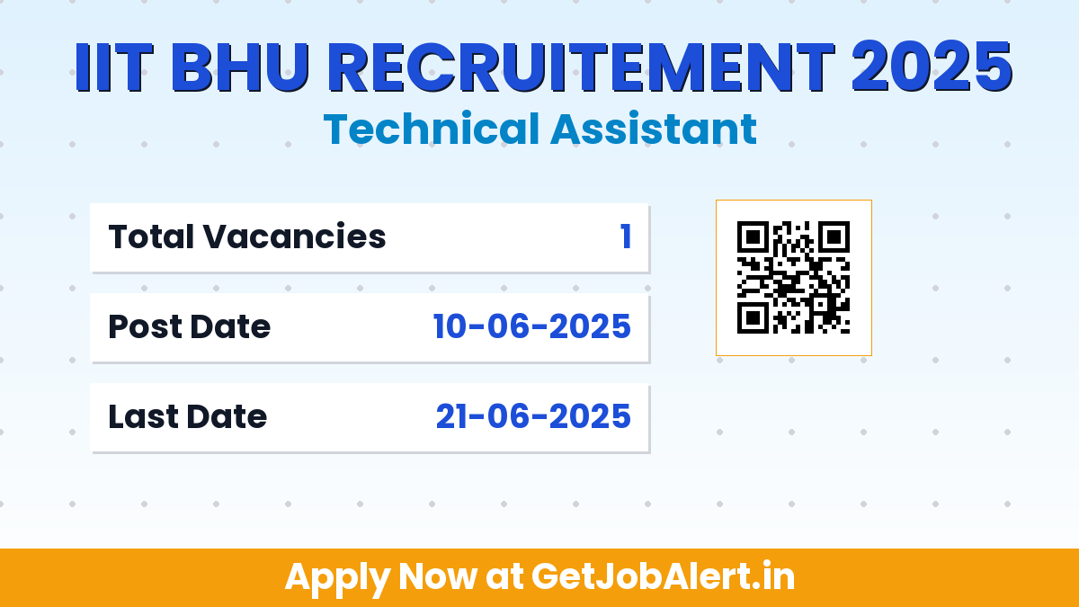 IIT BHU Technical Assistant Recruitment 2025 - Apply Offline for 01 Posts