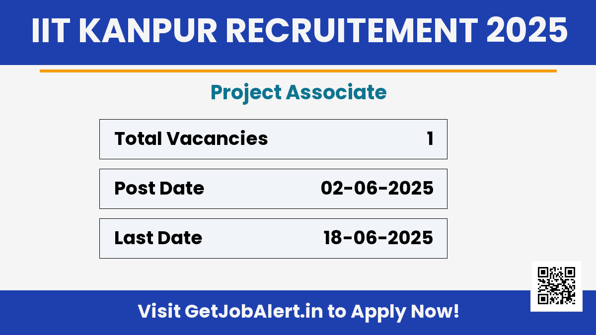IIT Kanpur Project Associate Recruitment 2025 - Apply Online for 01 Posts