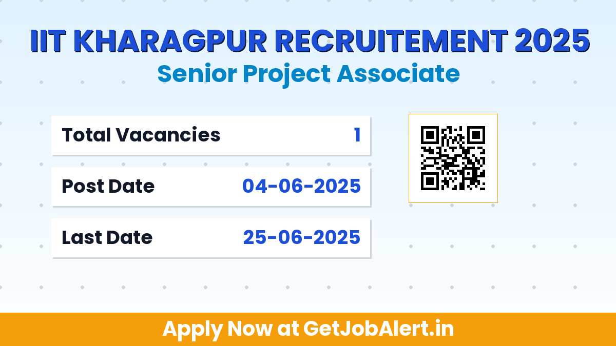 IIT Kharagpur Senior Project Associate Recruitment 2025 - Apply Online for 01 Posts
