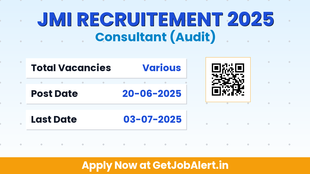 JMI Consultant Recruitment 2025 - Apply Offline