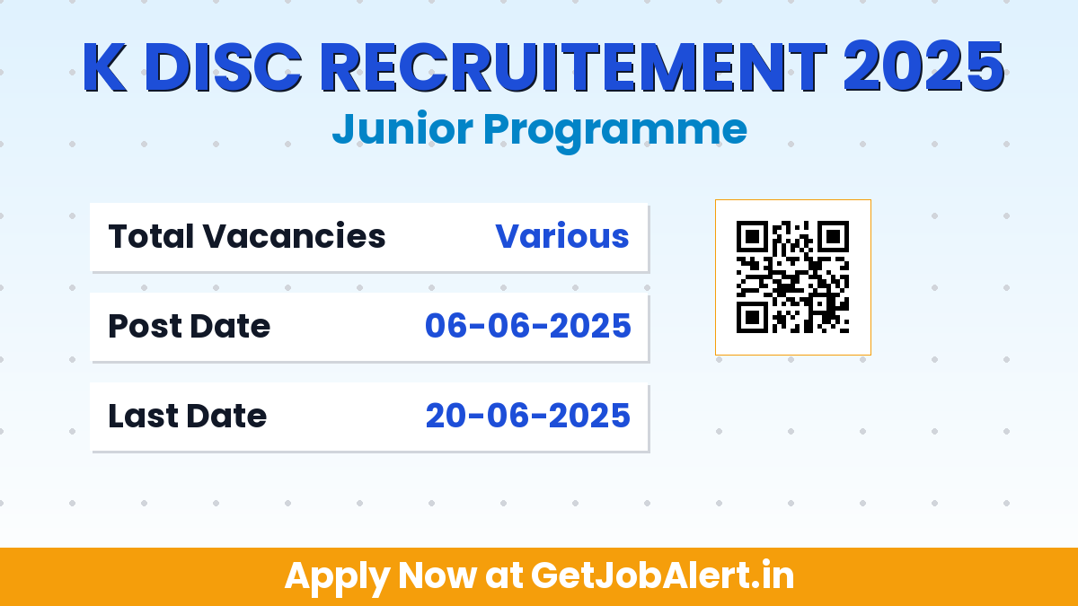 K DISC Junior Programme Recruitment 2025 - Apply Offline