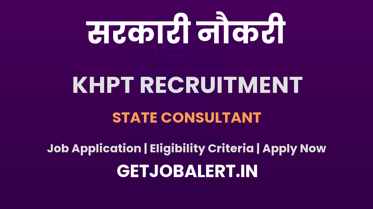 KHPT State Consultant Recruitment 2025 - Apply Online for 01 Posts