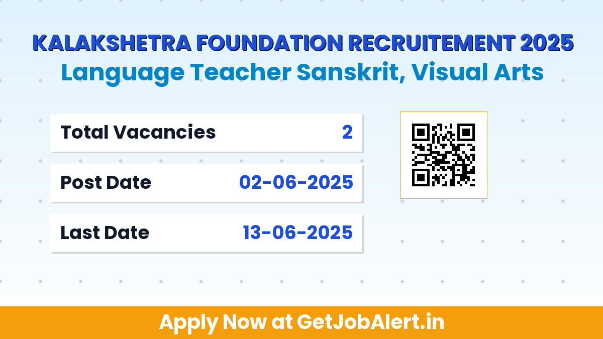 Kalakshetra Foundation Faculty Recruitment 2025 - Apply Offline for 2 Language Teacher, Visual Arts Posts