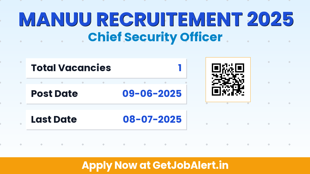 MANUU Chief Security Officer Recruitment 2025 - Walk in for 01 Posts