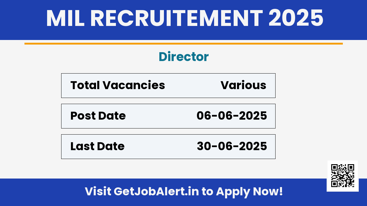 MIL Director Recruitment 2025 - Apply Online