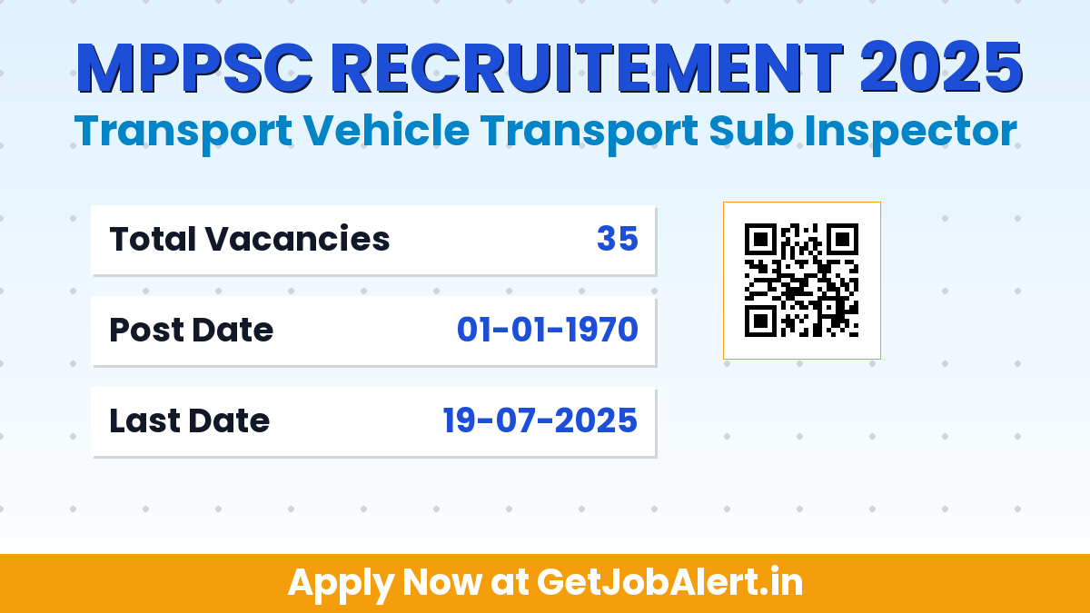 MPPSC Transport Vehicle Transport Sub Inspector Recruitment 2025 - Apply Online for 35 Posts