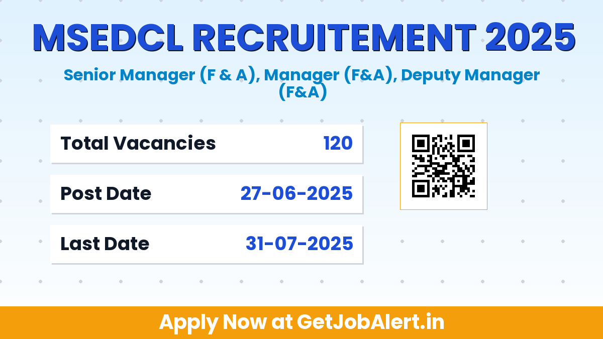 MAHADISCOM Accounts Cadre Recruitment 2025 - Apply Online for 120 Senior Manager, Manager and More Posts Before September