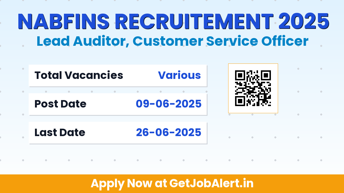 NABFINS Lead Auditor, Customer Service Officer Recruitment 2025 - Apply Online