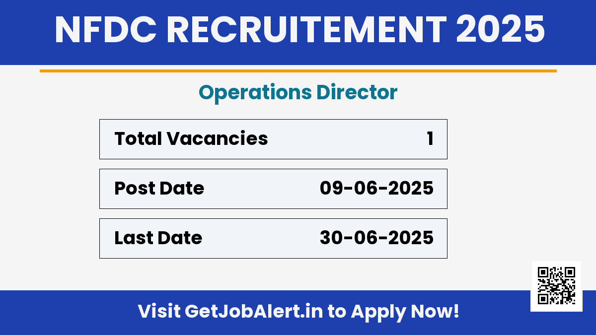 NFDC Operations Director Recruitment 2025 - Apply Offline for 01 Posts