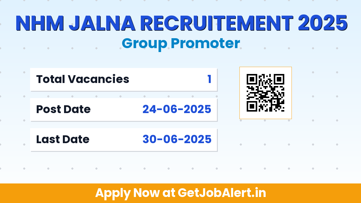 NHM Jalna Group Promoter Recruitment 2025 - Apply Offline for 01 Posts