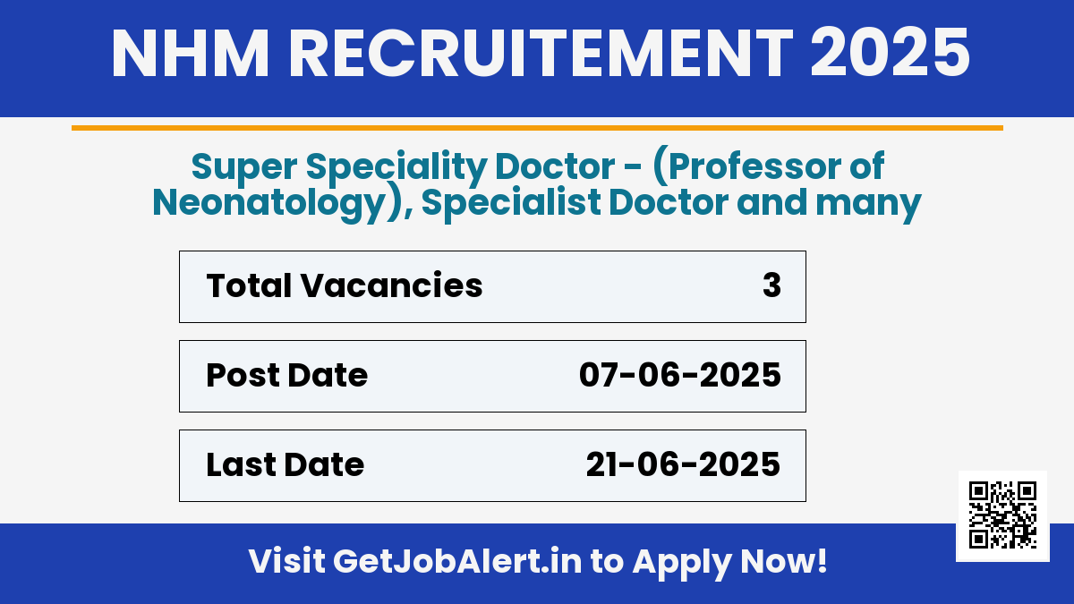 NHM Thiruvananthapuram Recruitment 2025 - Apply Online for 03 Staff Nurse, Office Secretary and Other Posts