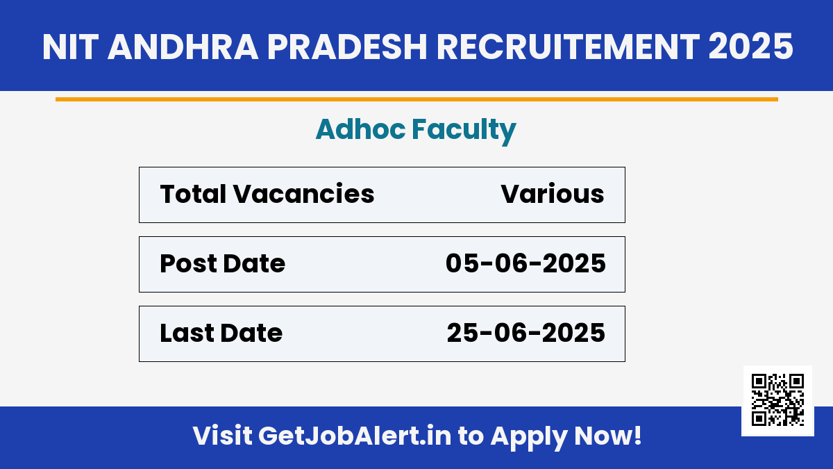 NIT Andhra Pradesh Adhoc Faculty Recruitment 2025 - Apply Online