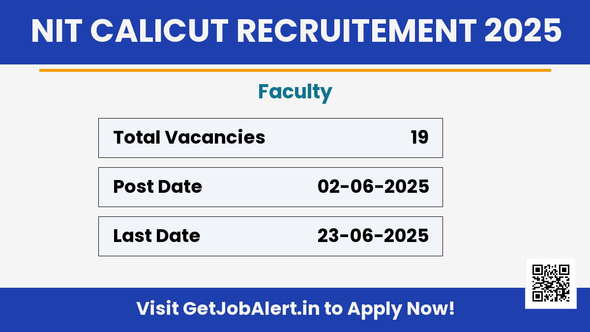 NIT Calicut Faculty Recruitment 2025 - Apply Offline for 19 Posts