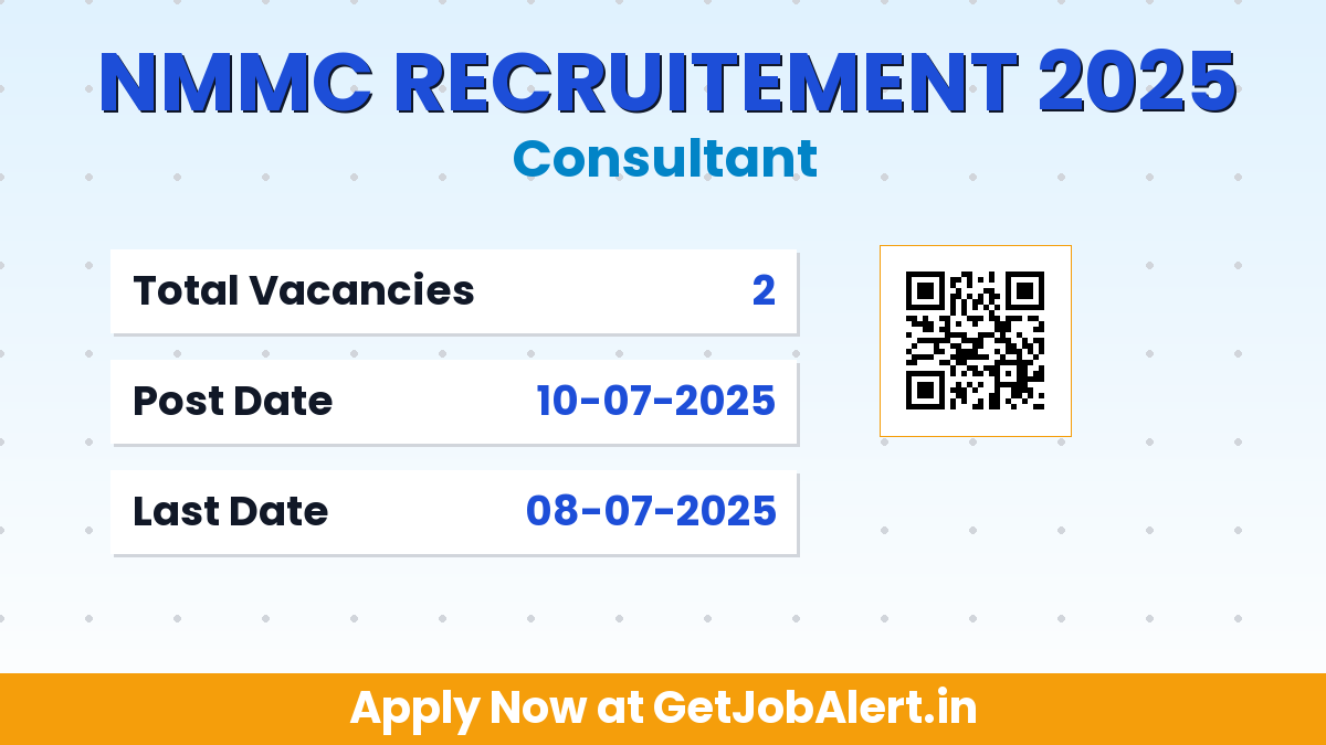 NMMC Consultant Recruitment 2025 - Walk in for 02 Posts