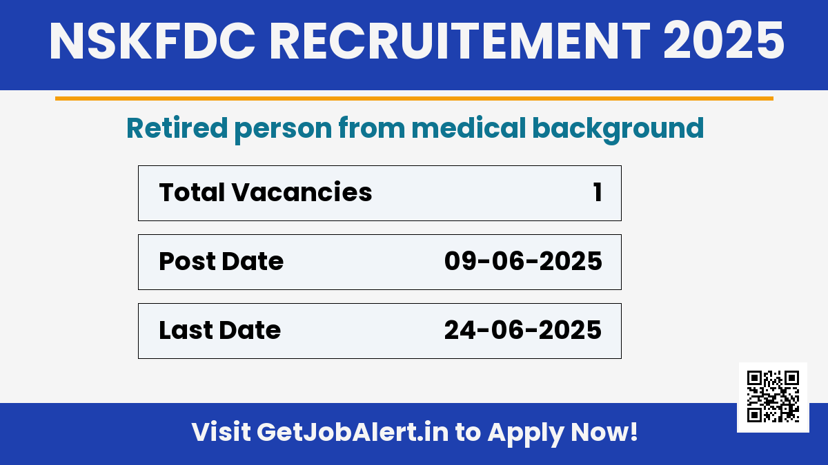NSKFDC Retired Person Recruitment 2025 - Apply Offline for 01 Posts