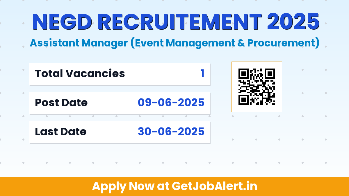 NeGD Assistant Manager Recruitment 2025 - Apply Online for 01 Posts